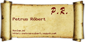 Petrus Róbert névjegykártya