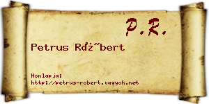 Petrus Róbert névjegykártya