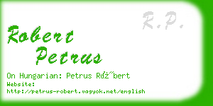 robert petrus business card